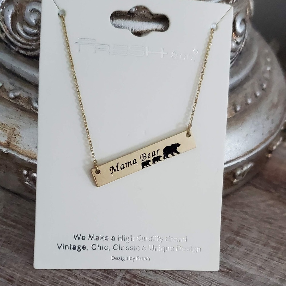 Mama Bear 2 cubs necklace